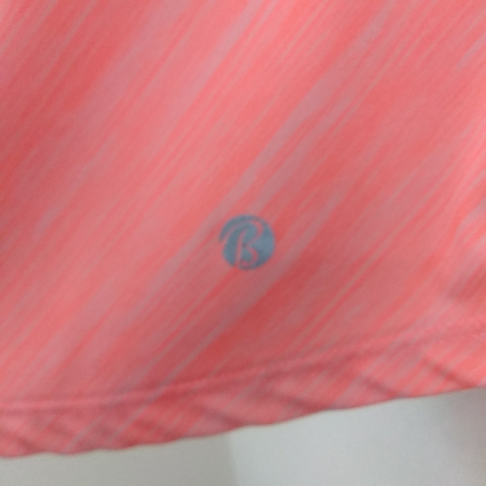 Bally Total Fitness Orange Pink V-neck Sportswear Active Casual T-shirt Top - Picture 10 of 11